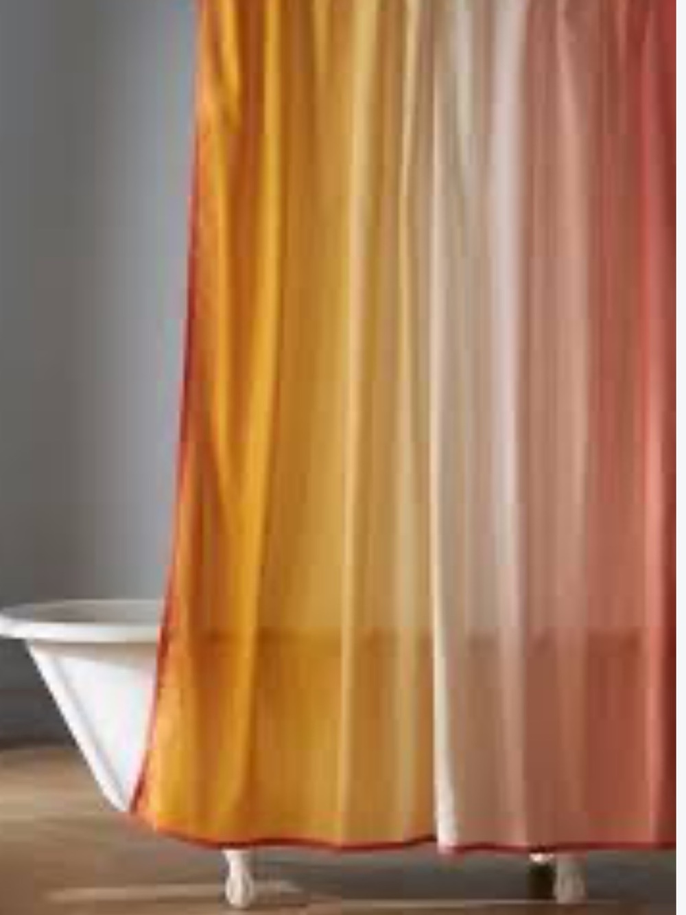 Anthropologie Maximus Ombre Shower Curtain in Gold, Coral & Cream. New